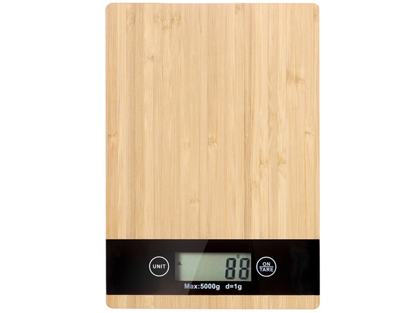 Waga kuchenna bambusowa elektroniczna lcd do 5 kg