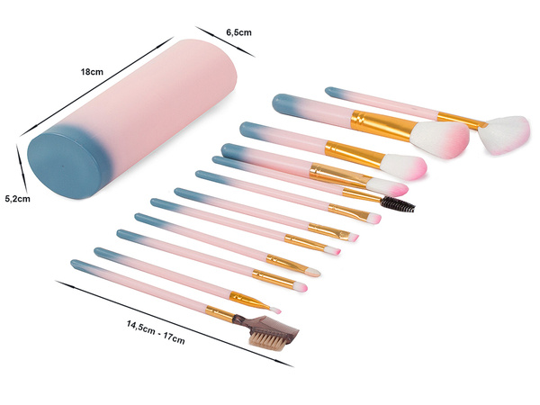 Zestaw profesjonalnych pędzli do makijażu 12 sztuk