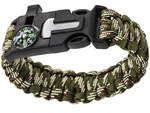 Bransoletka survival opaska 5w1 kompas krzesiwo linka nóż linka paracord