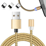 Kabel magnetyczny przwód do ładowania 3w1 micro typ-c usb lightning 1m