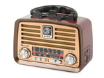 Radio przenośne kuchenne retro radio fm am bluetooth usb akumulator antena