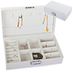 Szkatułka kuferek na biżuterię organizer kolczyki